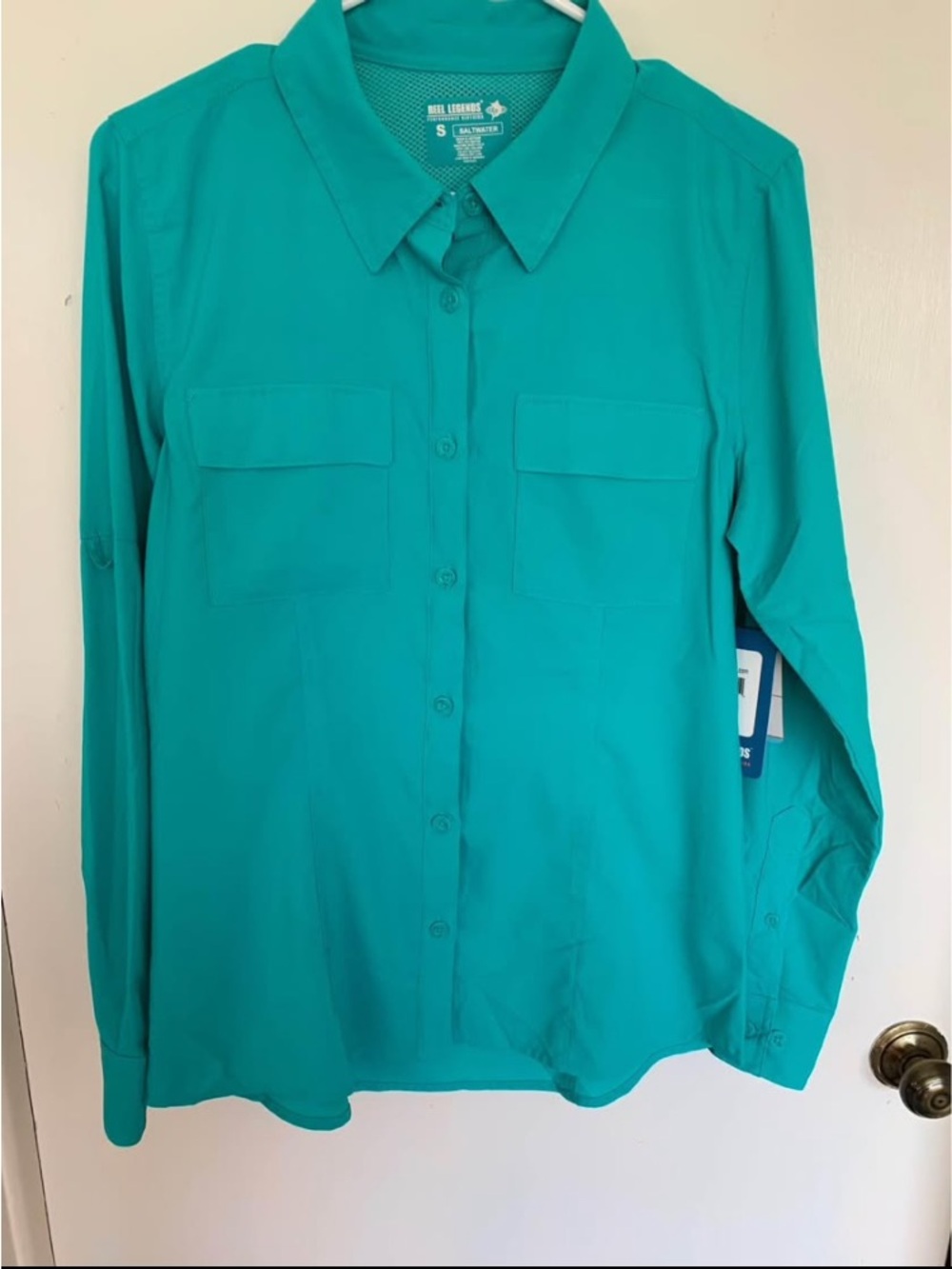 Reel Legends Teal Button-Down Long Sleeve Shirt